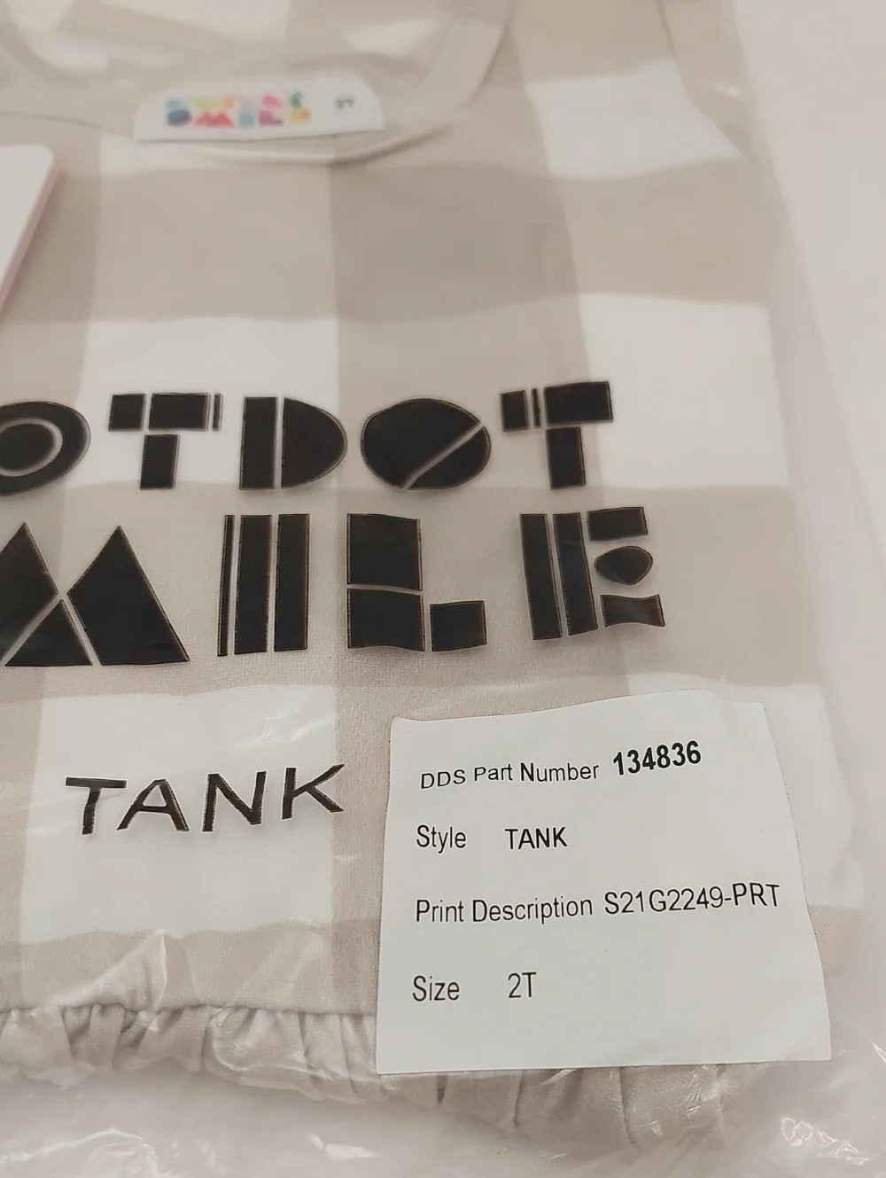 Dot Dot Smile Girls Dress Size 2T Sandstone Check Print Tank Style FLAWED Twirl